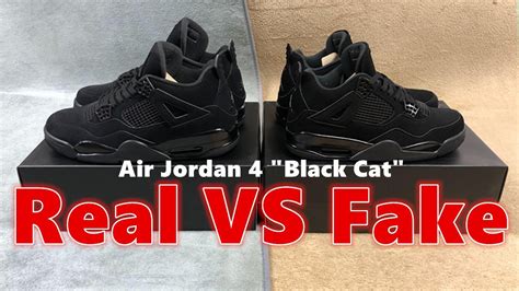 jordan 4 fake vs real|jordan 4 black cat tongue.